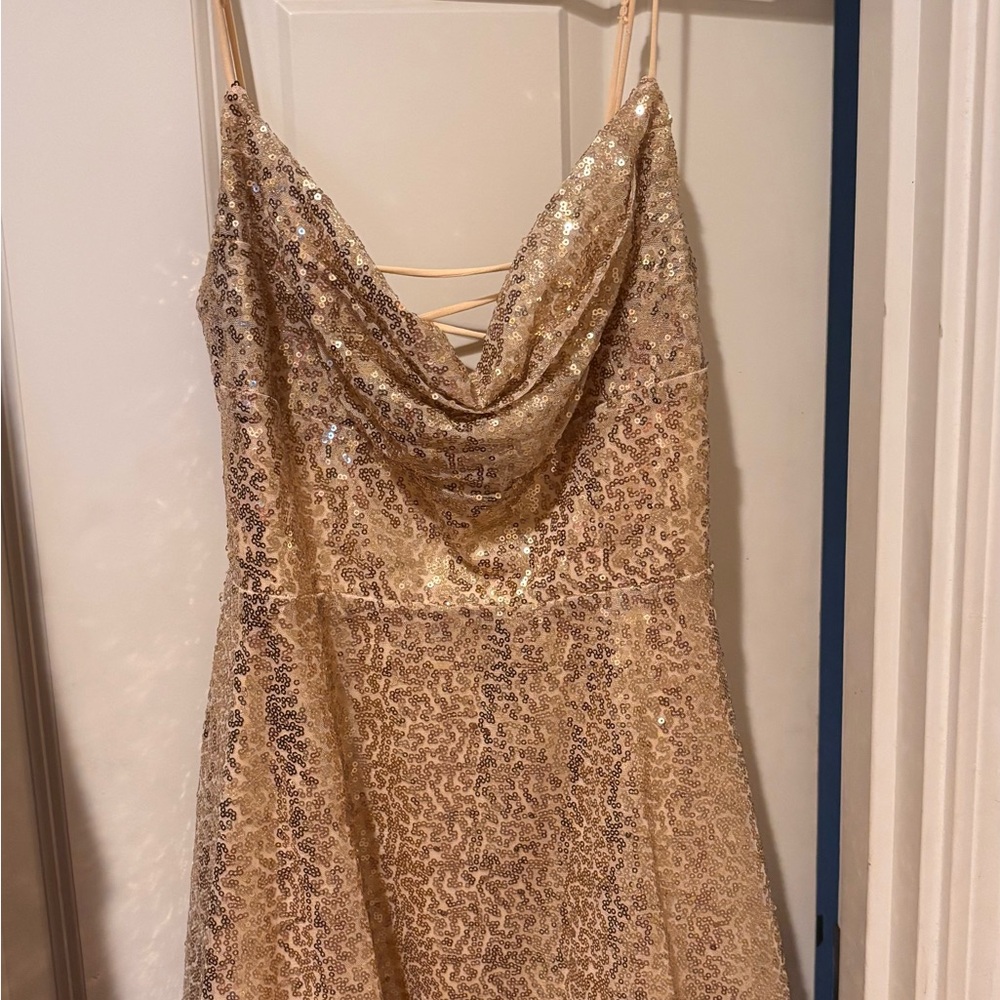 Lucy in the Sky Gold Gold Sequin Mini Dress